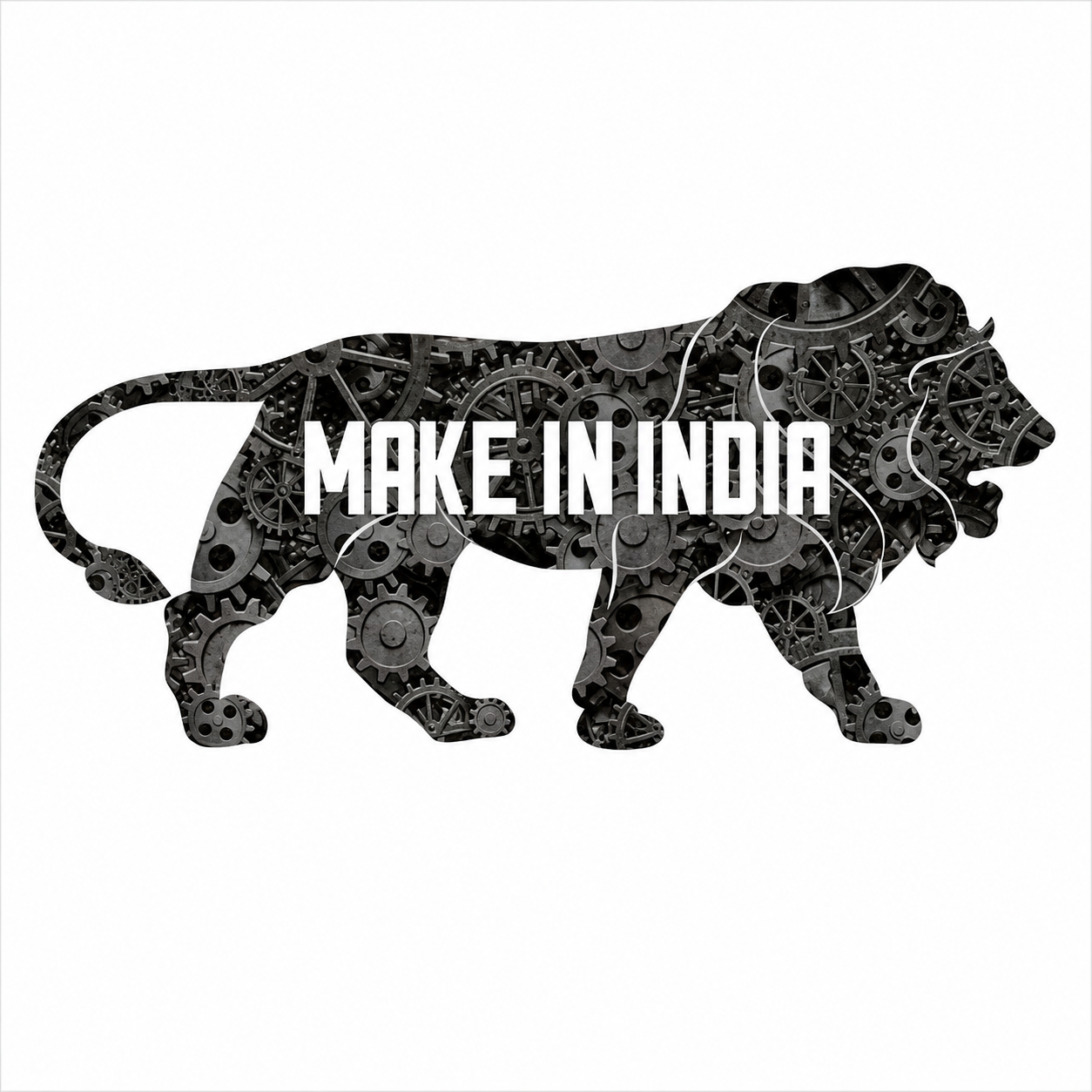 Make in India: Industrial lion design